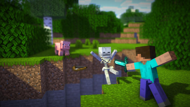 Minecraft Steve vs Skeleton Remake (15 August 2021)